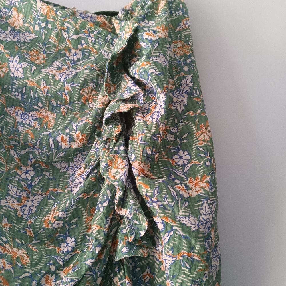 Veronica Beard Romantic Hazel Garden Floral Asymmetric Ruffle Skirt Green L - Picture 4 of 7